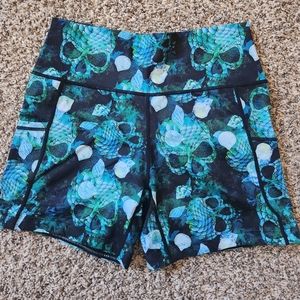 Constantly Varied Gear Mermaid Skulls Abstract Blue Green CVG Squat Tested Sz LG